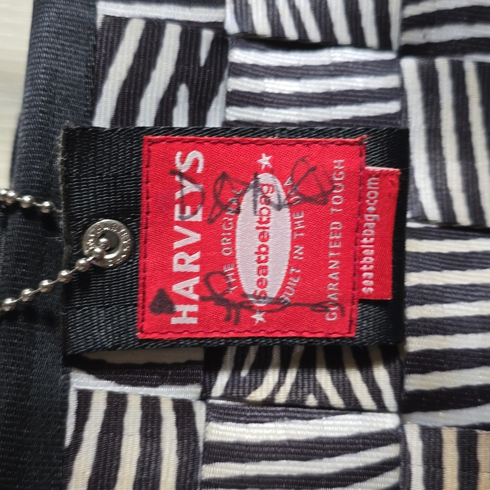 Harveys Seatbelt Bag Rare Zebra W/Autographs View 2